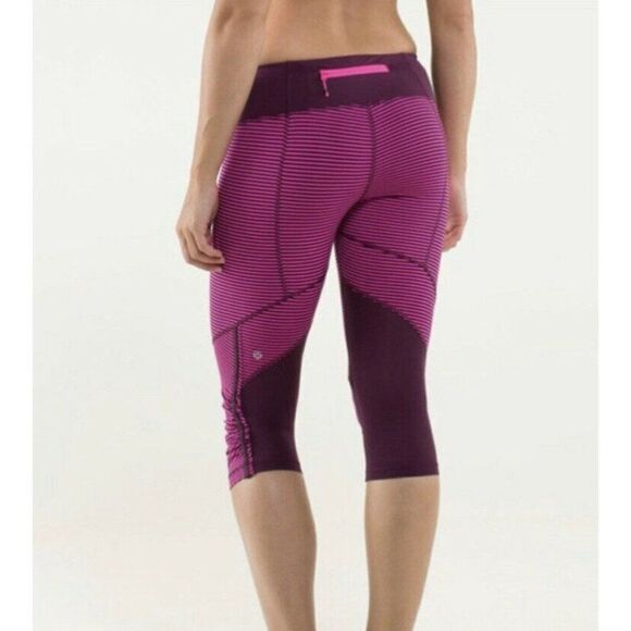 Lululemon Run For Your Life Crop Pant Hyper Stripe - Picture 4 of 12
